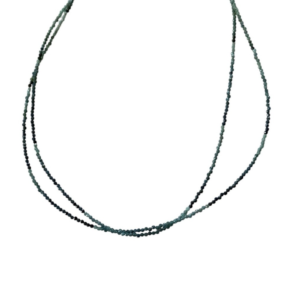 Green Multicolor Faceted Tourmaline Necklace 2 Strand 16” - Picture 4 of 7